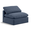  Manufacturer Color_Navy -- Indulge Navy Linen Textured Fabric Upholstered Modular Armless Chair IMAGE 1