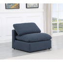  Manufacturer Color_Navy -- Indulge Navy Linen Textured Fabric Upholstered Modular Armless Chair IMAGE 2