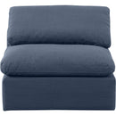  Manufacturer Color_Navy -- Indulge Navy Linen Textured Fabric Upholstered Modular Armless Chair IMAGE 4
