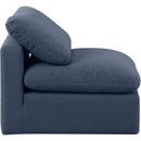  Manufacturer Color_Navy -- Indulge Navy Linen Textured Fabric Upholstered Modular Armless Chair IMAGE 5