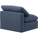  Manufacturer Color_Navy -- Indulge Navy Linen Textured Fabric Upholstered Modular Armless Chair IMAGE 6