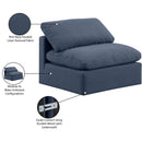  Manufacturer Color_Navy -- Indulge Navy Linen Textured Fabric Upholstered Modular Armless Chair IMAGE 9