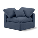  Manufacturer Color_Navy -- Indulge Navy Linen Textured Fabric Upholstered Modular Corner Chair IMAGE 1