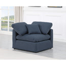  Manufacturer Color_Navy -- Indulge Navy Linen Textured Fabric Upholstered Modular Corner Chair IMAGE 2