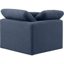  Manufacturer Color_Navy -- Indulge Navy Linen Textured Fabric Upholstered Modular Corner Chair IMAGE 3