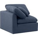  Manufacturer Color_Navy -- Indulge Navy Linen Textured Fabric Upholstered Modular Corner Chair IMAGE 6