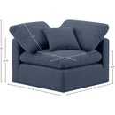 Meridian Indulge Navy Linen Textured Fabric Corner Chair IMAGE 8