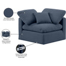 Meridian Indulge Navy Linen Textured Fabric Corner Chair IMAGE 9