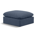  Manufacturer Color_Navy -- Indulge Navy Linen Textured Fabric Upholstered Modular Ottoman IMAGE 1