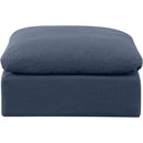 Manufacturer Color_Navy -- Indulge Navy Linen Textured Fabric Upholstered Modular Ottoman IMAGE 3