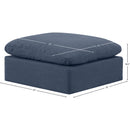  Manufacturer Color_Navy -- Indulge Navy Linen Textured Fabric Upholstered Modular Ottoman IMAGE 5