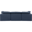  Manufacturer Color_Navy -- Indulge 105" Navy Linen Textured Fabric Upholstered 3 pc Modular Sofa IMAGE 3