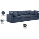  Manufacturer Color_Navy -- Indulge 105" Navy Linen Textured Fabric Upholstered 3 pc Modular Sofa IMAGE 9