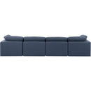  Manufacturer Color_Navy -- Indulge 140" Navy Linen Textured Fabric Upholstered 4 pc Modular Sofa IMAGE 3