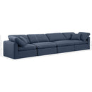 Meridian Indulge Navy Linen Textured Fabric Modular Sofa IMAGE 8