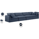 Meridian Indulge Navy Linen Textured Fabric Modular Sofa IMAGE 9
