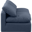  Manufacturer Color_Navy -- Indulge 70" Navy Linen Textured Fabric Upholstered 2 pc Armless Modular Loveseat IMAGE 5