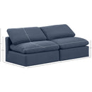 Meridian Indulge Navy Linen Textured Fabric Modular Sofa IMAGE 7