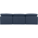  Manufacturer Color_Navy -- Indulge 105" Navy Linen Textured Fabric Upholstered 3 pc Armless Modular Sofa IMAGE 3