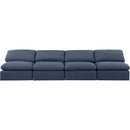 Meridian Indulge Navy Linen Textured Fabric Modular Sofa IMAGE 4
