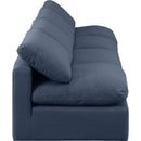 Meridian Indulge Navy Linen Textured Fabric Modular Sofa IMAGE 5