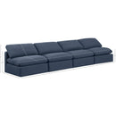 Meridian Indulge Navy Linen Textured Fabric Modular Sofa IMAGE 7