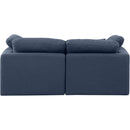  Manufacturer Color_Navy -- Indulge 70" Navy Linen Textured Fabric Upholstered 2 pc Modular Loveseat IMAGE 3