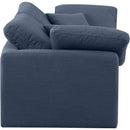  Manufacturer Color_Navy -- Indulge 70" Navy Linen Textured Fabric Upholstered 2 pc Modular Loveseat IMAGE 5