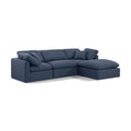  Manufacturer Color_Navy -- Indulge 105" Navy Linen Textured Fabric Upholstered 4 pc Modular Sectional IMAGE 1