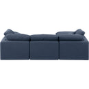 Manufacturer Color_Navy -- Indulge 105" Navy Linen Textured Fabric Upholstered 4 pc Modular Sectional IMAGE 3