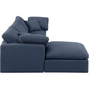  Manufacturer Color_Navy -- Indulge 105" Navy Linen Textured Fabric Upholstered 4 pc Modular Sectional IMAGE 5