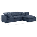  Manufacturer Color_Navy -- Indulge 105" Navy Linen Textured Fabric Upholstered 4 pc Modular Sectional IMAGE 8