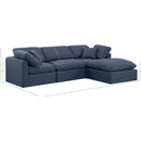 Meridian Indulge Navy Linen Textured Fabric Modular Sectional IMAGE 8