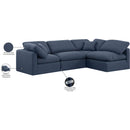 Meridian Indulge Navy Linen Textured Fabric Modular Sectional IMAGE 10