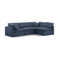  Manufacturer Color_Navy -- Indulge 105" Navy Linen Textured Fabric Upholstered 4 pc Modular Sectional IMAGE 1