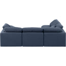  Manufacturer Color_Navy -- Indulge 105" Navy Linen Textured Fabric Upholstered 4 pc Modular Sectional IMAGE 3