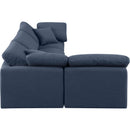  Manufacturer Color_Navy -- Indulge 105" Navy Linen Textured Fabric Upholstered 4 pc Modular Sectional IMAGE 5