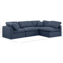  Manufacturer Color_Navy -- Indulge 105" Navy Linen Textured Fabric Upholstered 4 pc Modular Sectional IMAGE 9