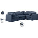  Manufacturer Color_Navy -- Indulge 105" Navy Linen Textured Fabric Upholstered 4 pc Modular Sectional IMAGE 10