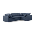  Manufacturer Color_Navy -- Indulge 105" Navy Linen Textured Fabric Upholstered 4 pc Modular Sectional IMAGE 1