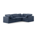  Manufacturer Color_Navy -- Indulge 105" Navy Linen Textured Fabric Upholstered 4 pc Modular Sectional IMAGE 1