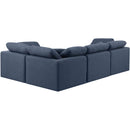  Manufacturer Color_Navy -- Indulge 105" Navy Linen Textured Fabric Upholstered 4 pc Modular Sectional IMAGE 3