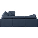  Manufacturer Color_Navy -- Indulge 105" Navy Linen Textured Fabric Upholstered 4 pc Modular Sectional IMAGE 5