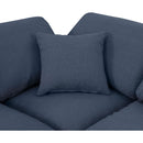  Manufacturer Color_Navy -- Indulge 105" Navy Linen Textured Fabric Upholstered 4 pc Modular Sectional IMAGE 7