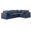 Meridian Indulge Navy Linen Textured Fabric Modular Sectional IMAGE 9