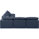  Manufacturer Color_Navy -- Indulge 105" Navy Linen Textured Fabric Upholstered 5 pc Modular Sectional IMAGE 5