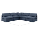  Manufacturer Color_Navy -- Indulge 105" Navy Linen Textured Fabric Upholstered 5 pc Modular Sectional IMAGE 8