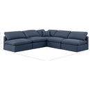 Meridian Indulge Navy Linen Textured Fabric Modular Sectional IMAGE 8
