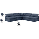Meridian Indulge Navy Linen Textured Fabric Modular Sectional IMAGE 9