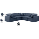 Meridian Indulge Navy Linen Textured Fabric Modular Sectional IMAGE 10
